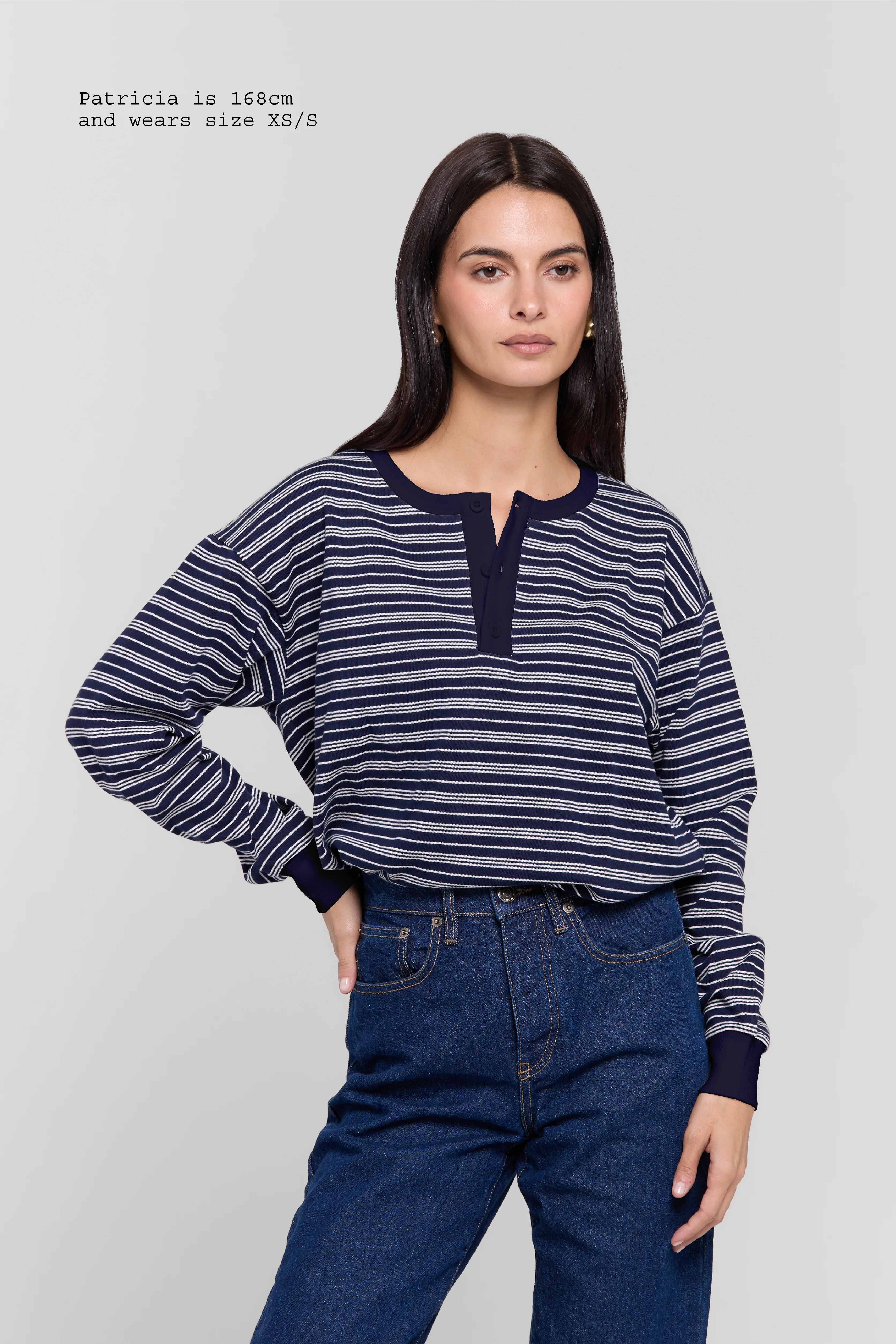 HENLEY LONG SLEEVE TOP - Image 3
