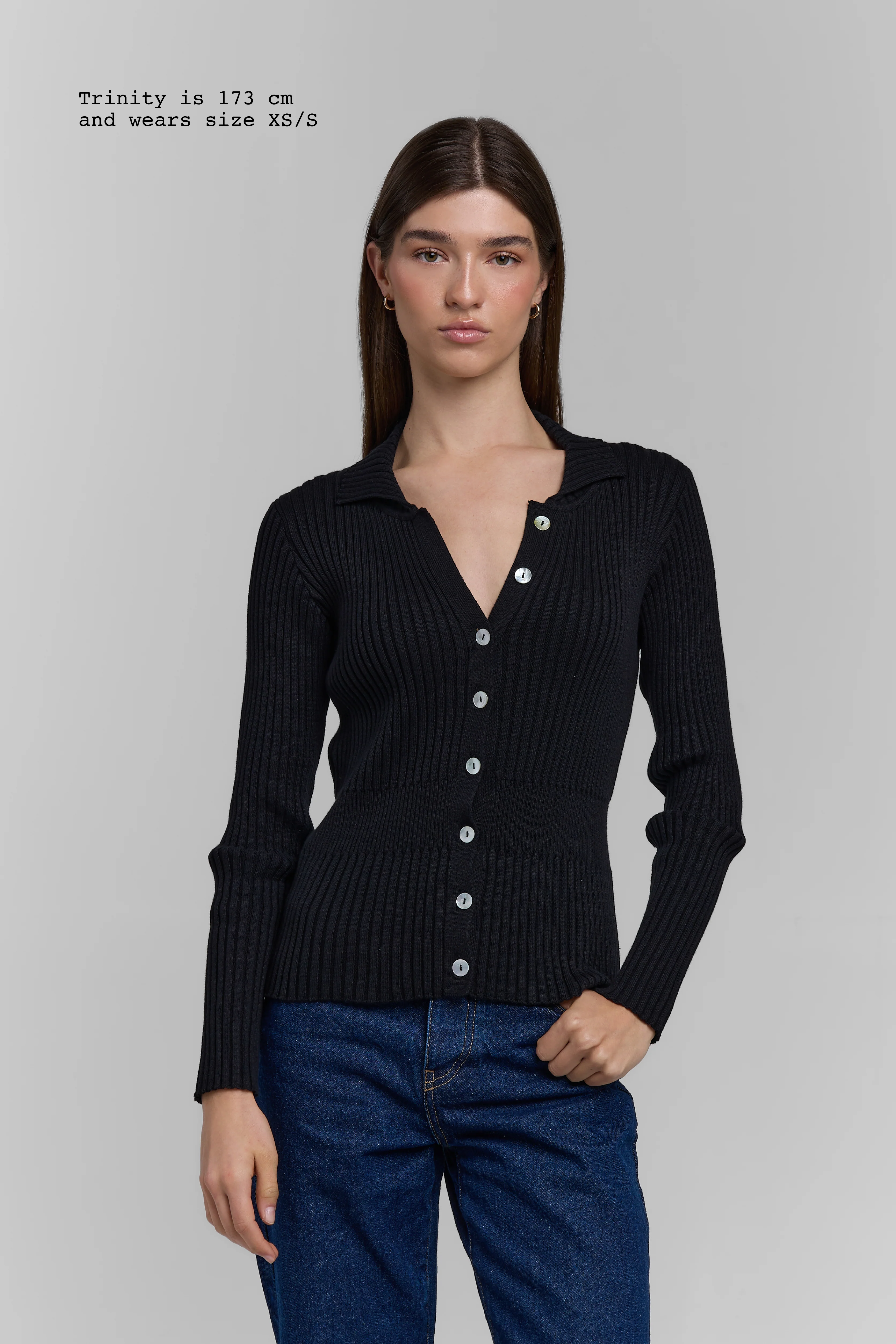KNIT BUTTONED LONG SLEEVE TOP - Image 14