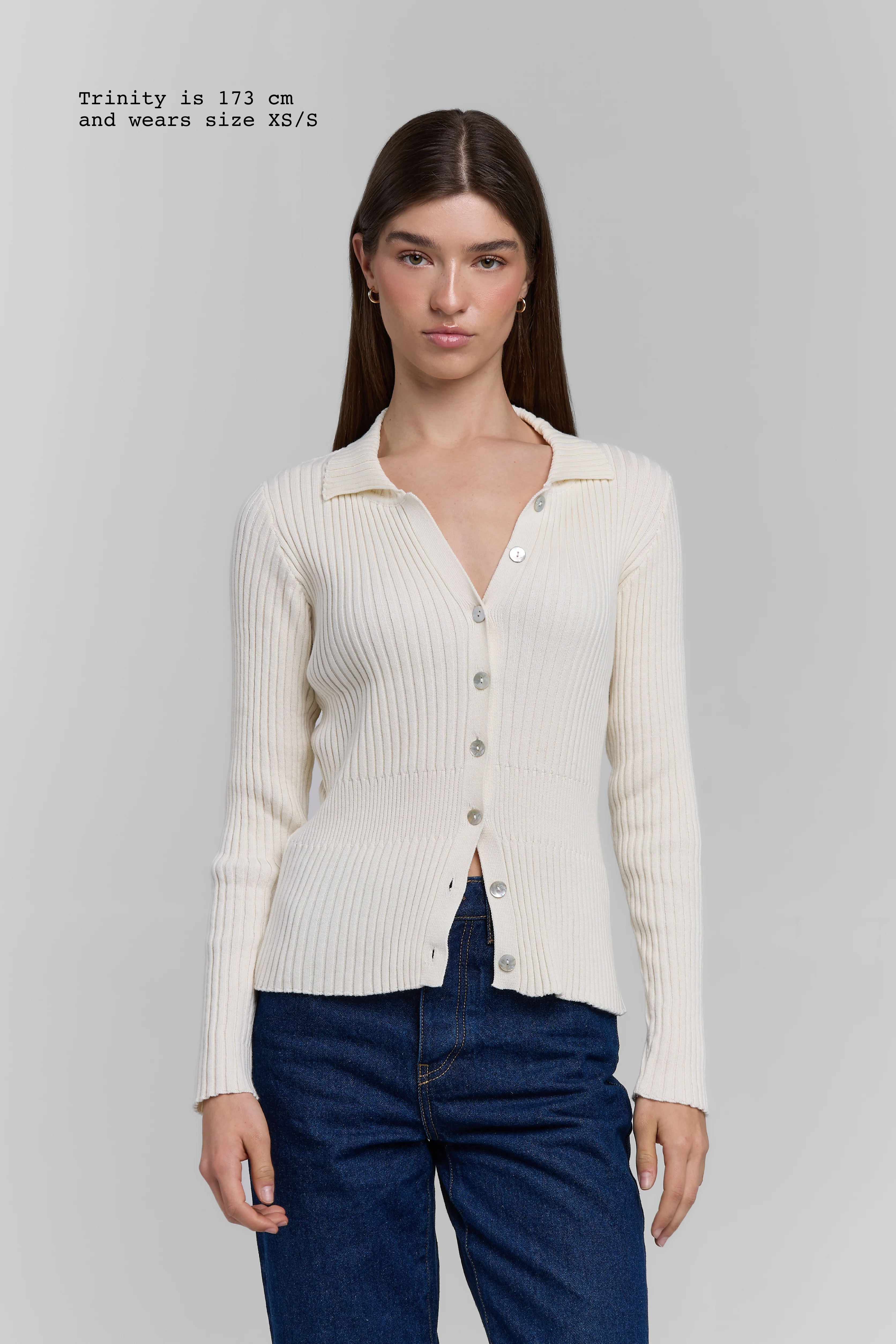 KNIT BUTTONED LONG SLEEVE TOP - Image 8