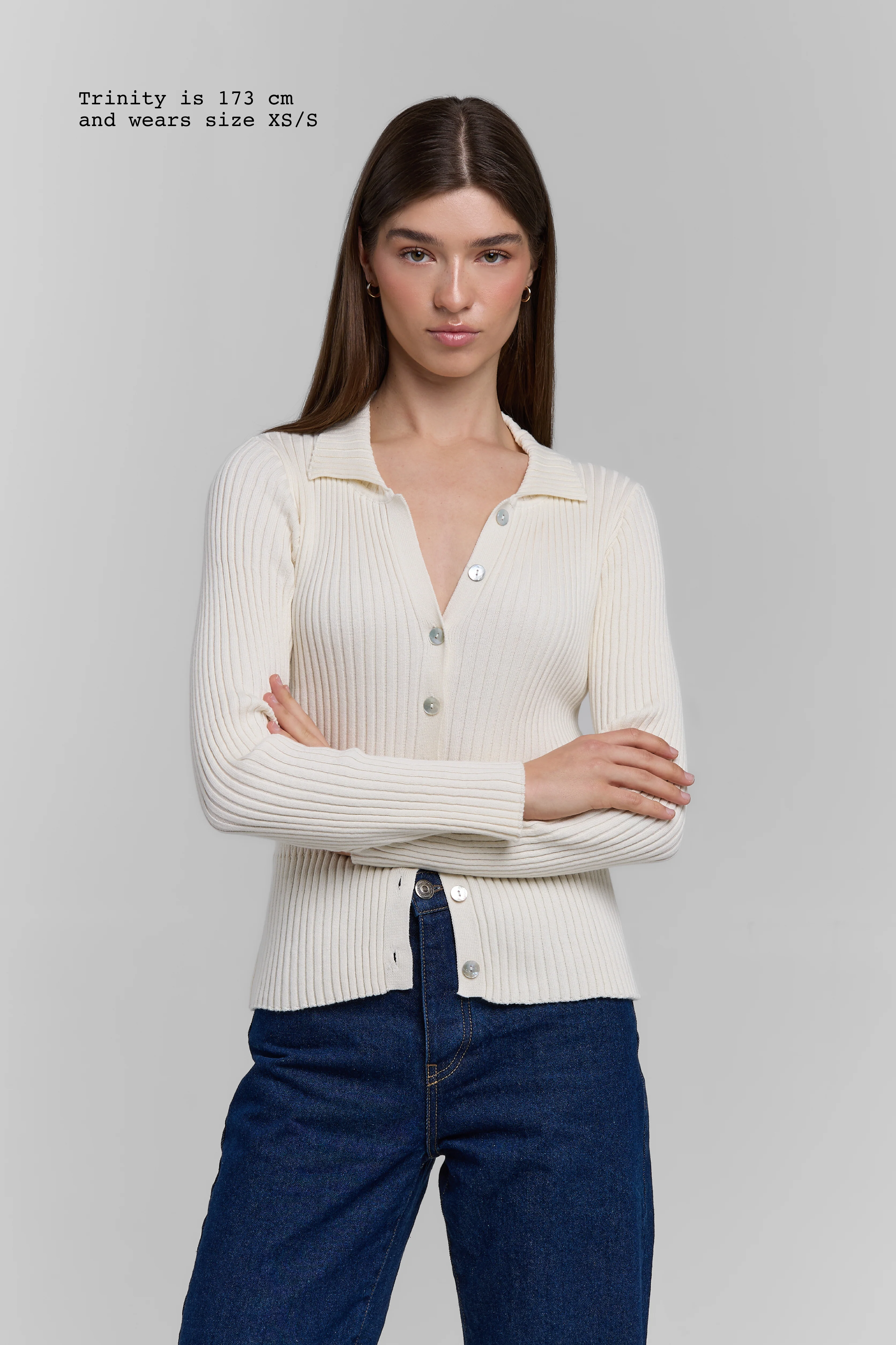 KNIT BUTTONED LONG SLEEVE TOP - Image 9