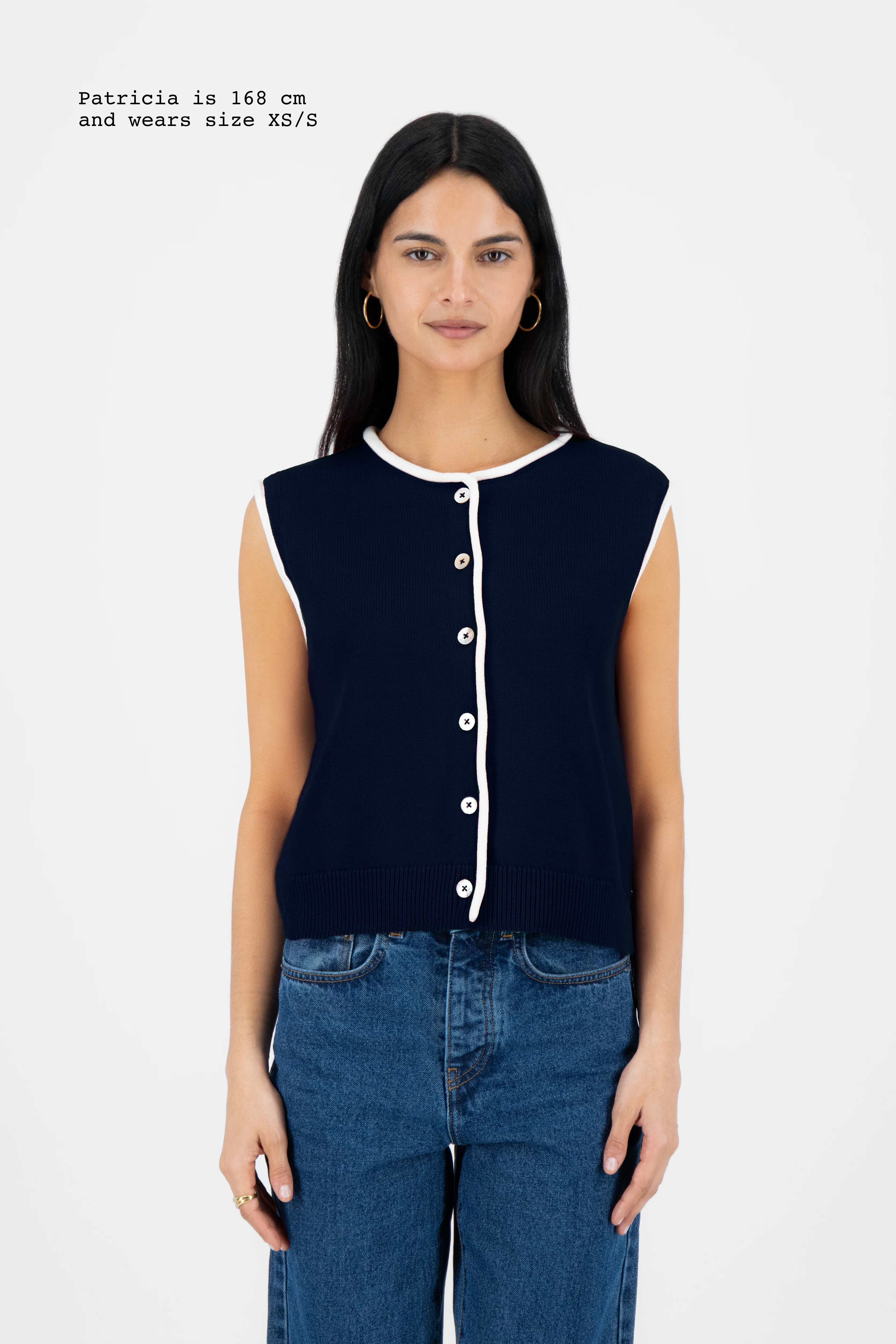 KNIT CONTRAST VEST - Image 3
