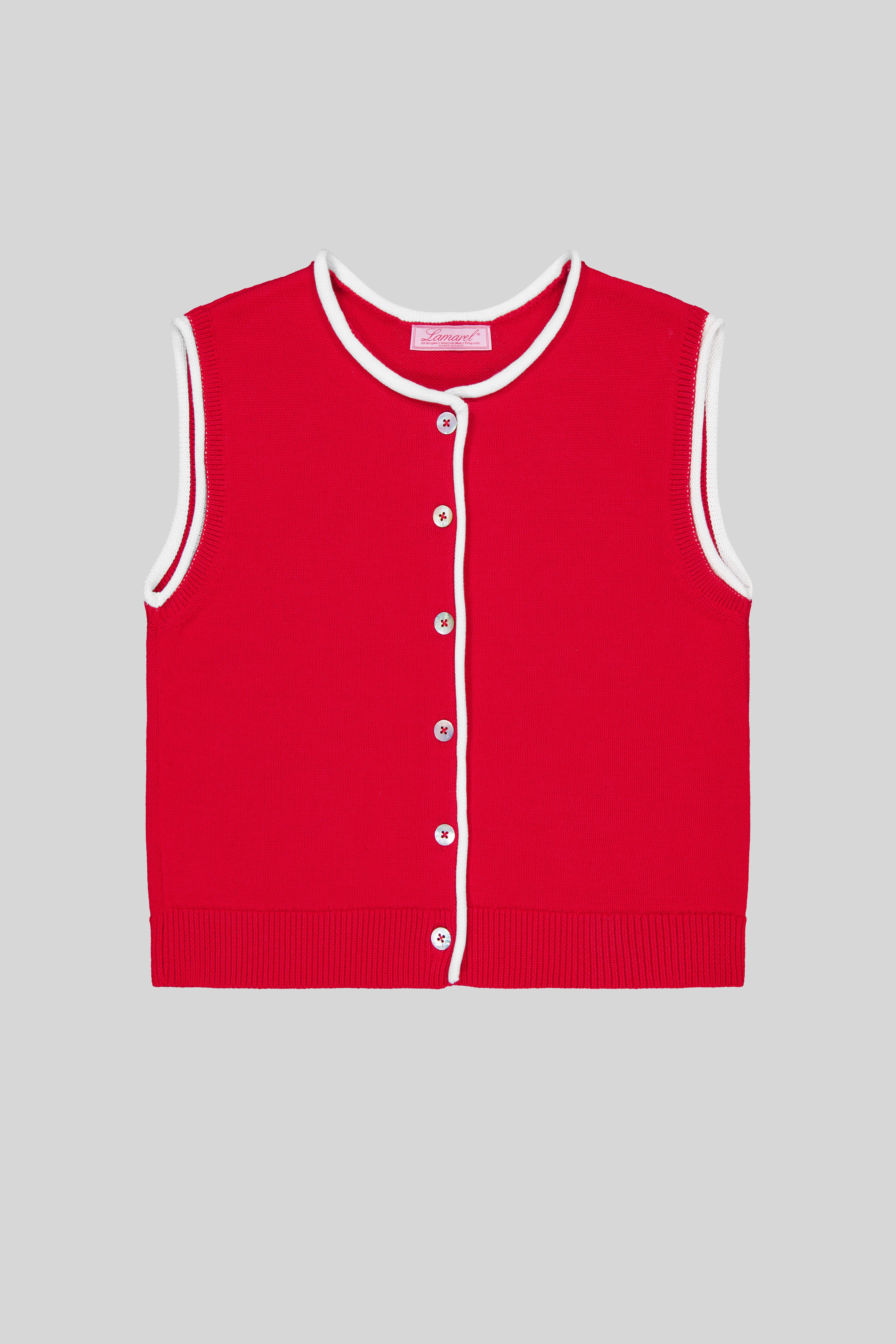 KNIT CONTRAST VEST - Image 4