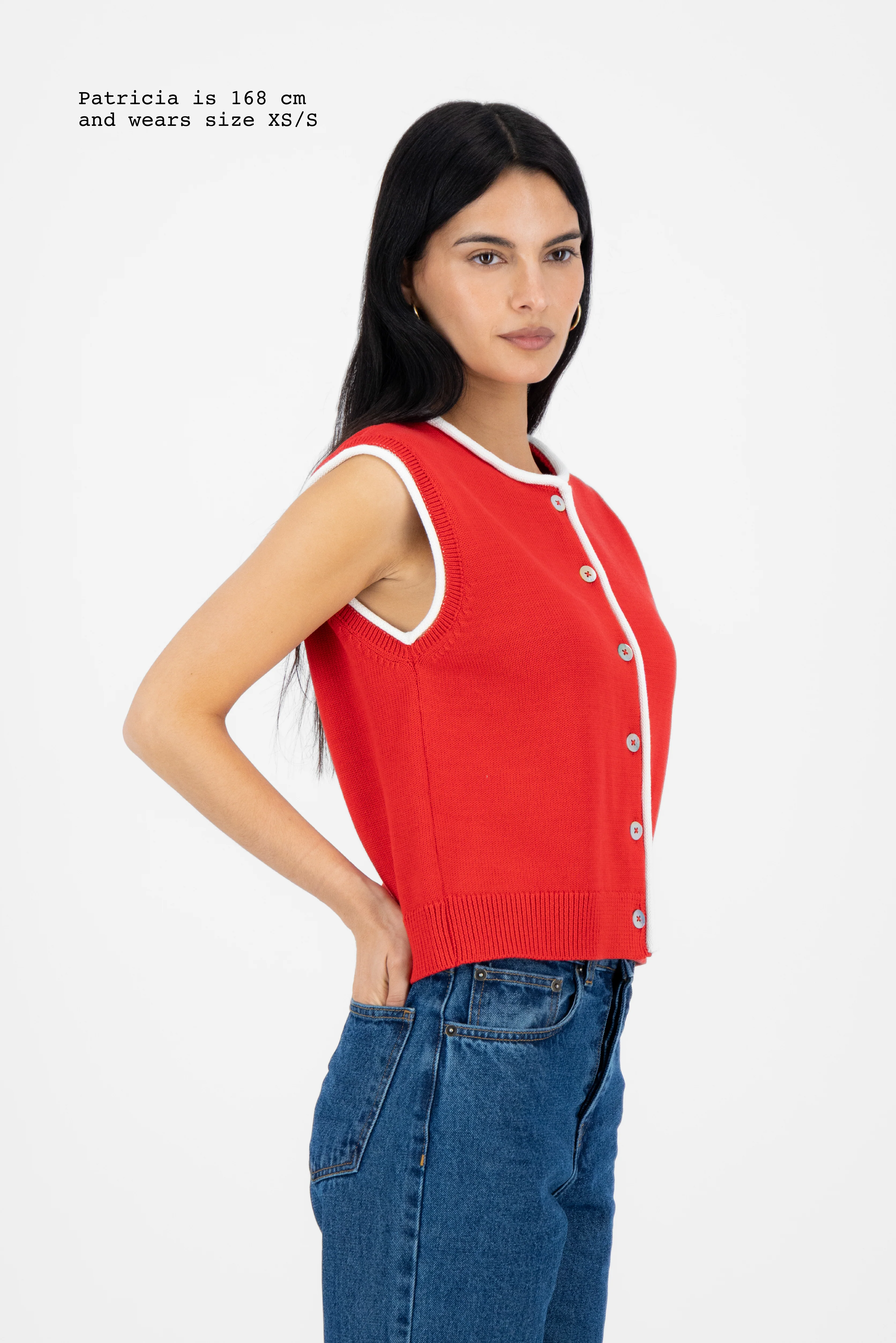 KNIT CONTRAST VEST - Image 6