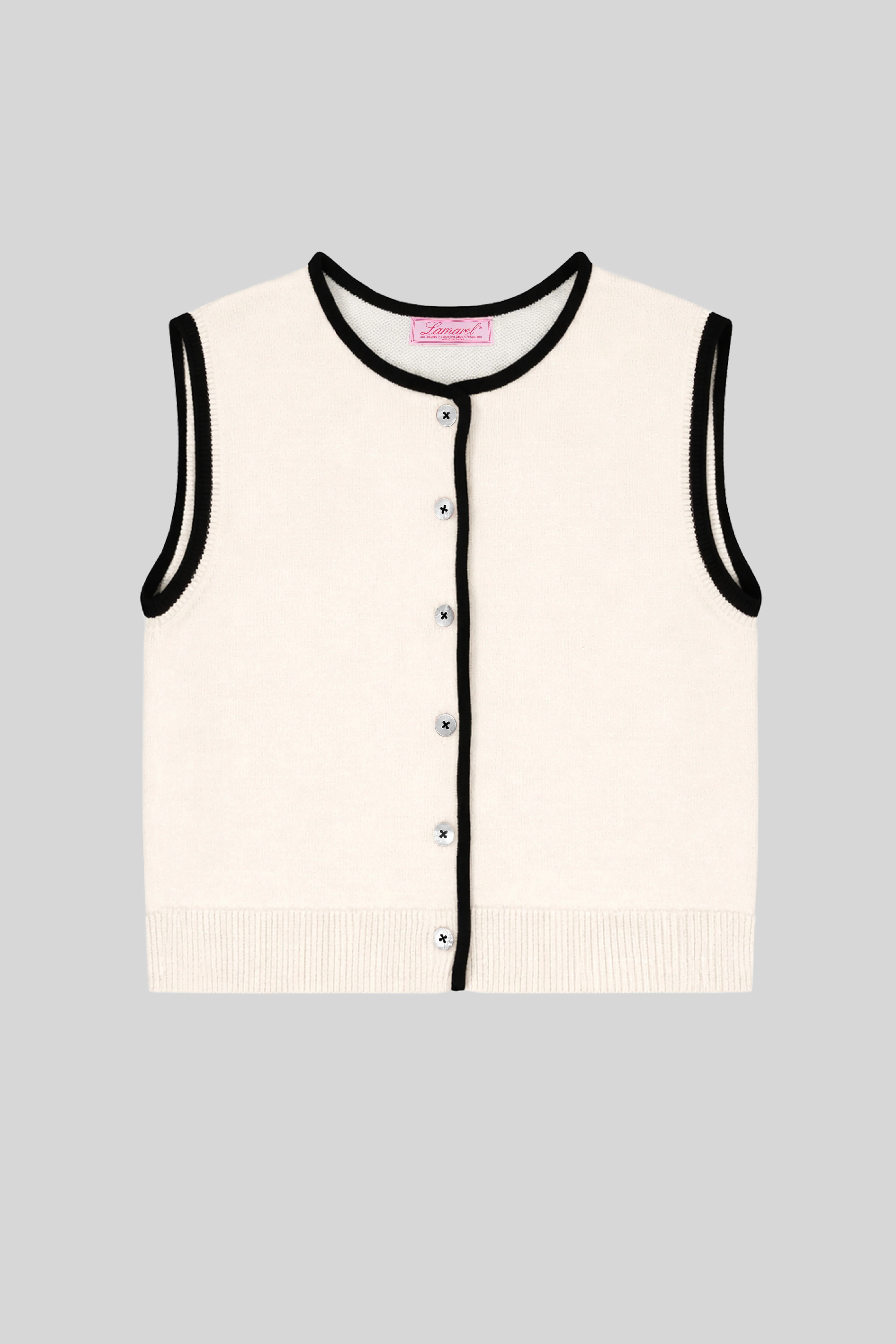 KNIT CONTRAST VEST - Image 7