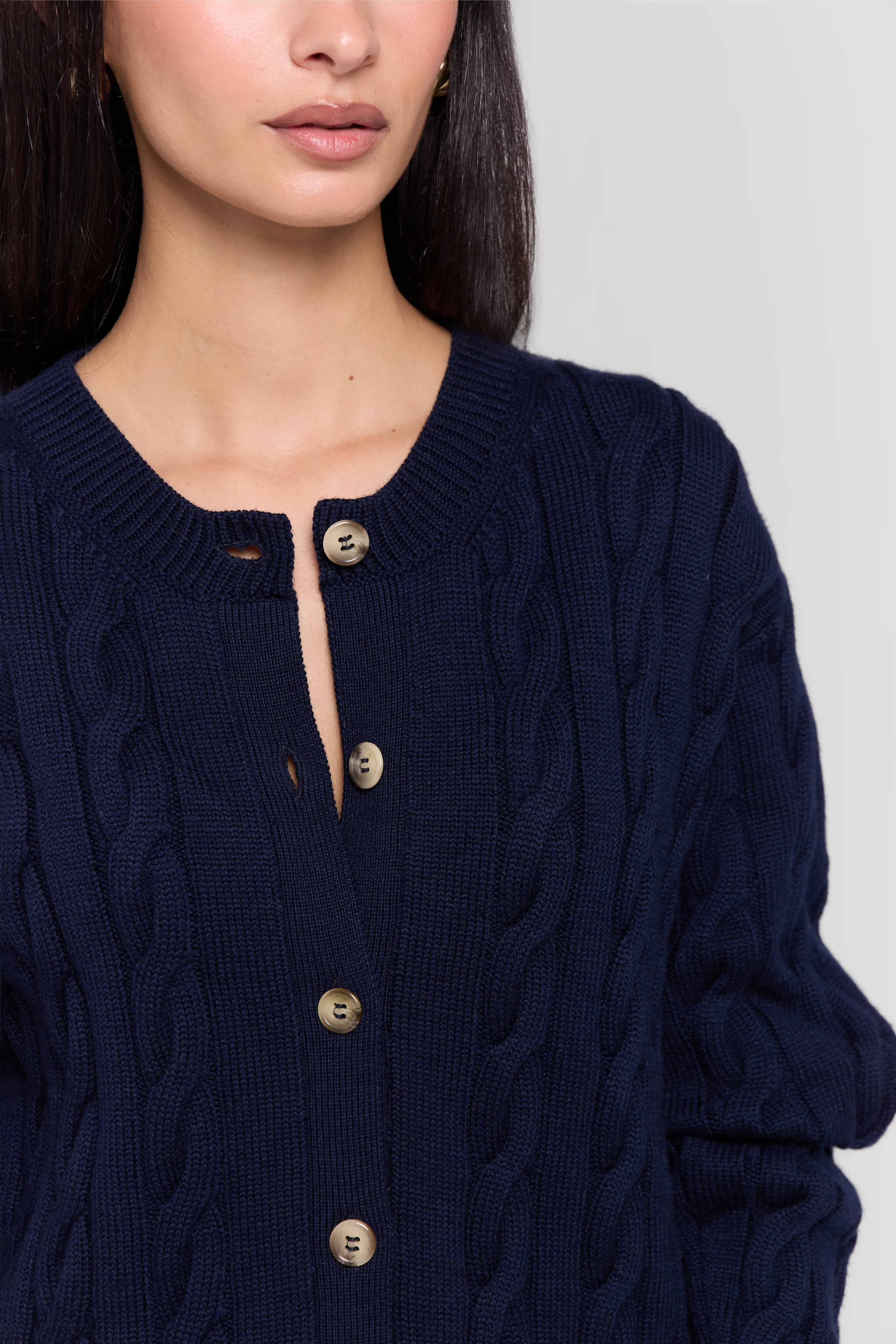 MERINO WOOL CABLE-KNIT CARDIGAN - Image 8