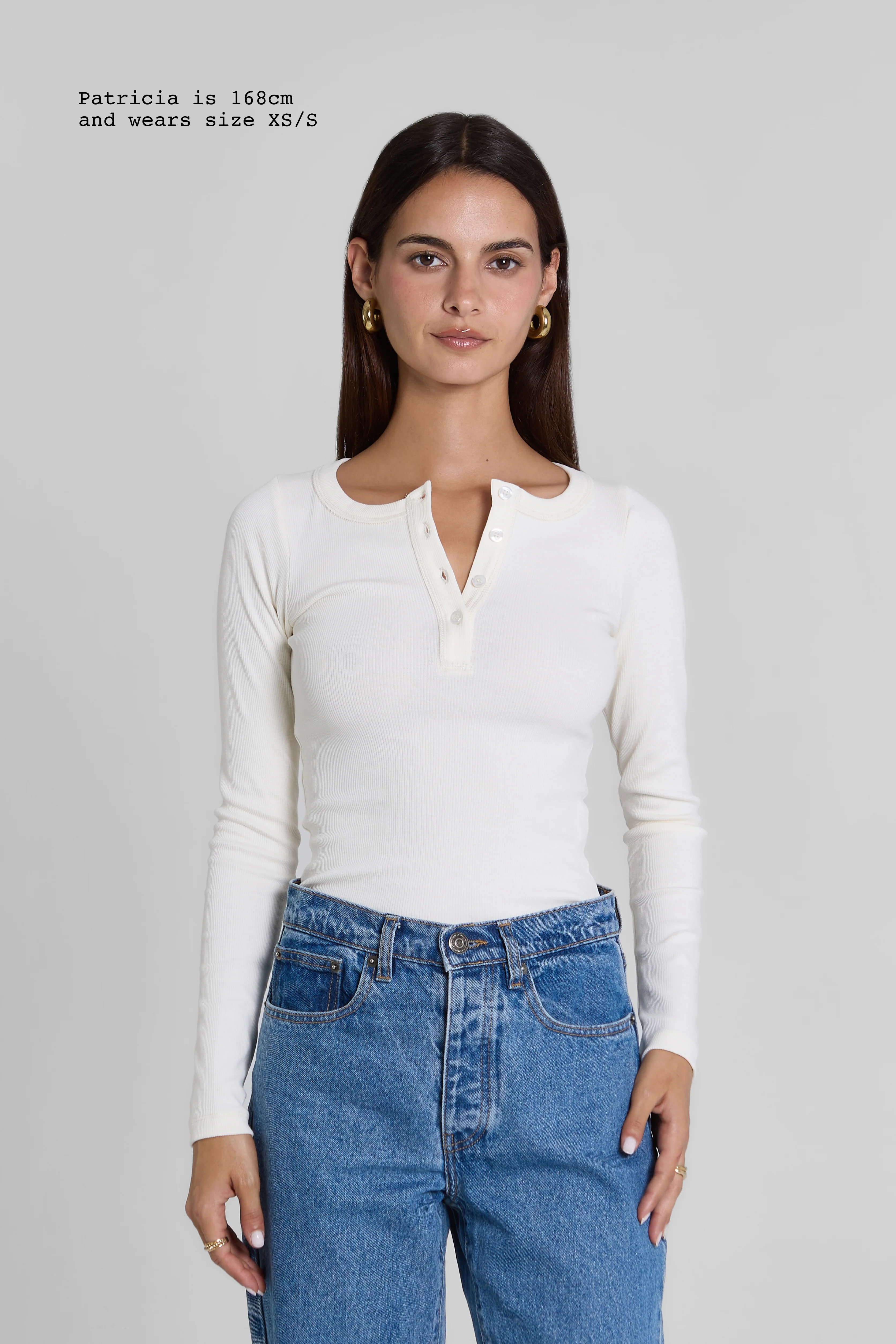RIBBED BUTTONED LONG SLEEVE TOP - Image 3