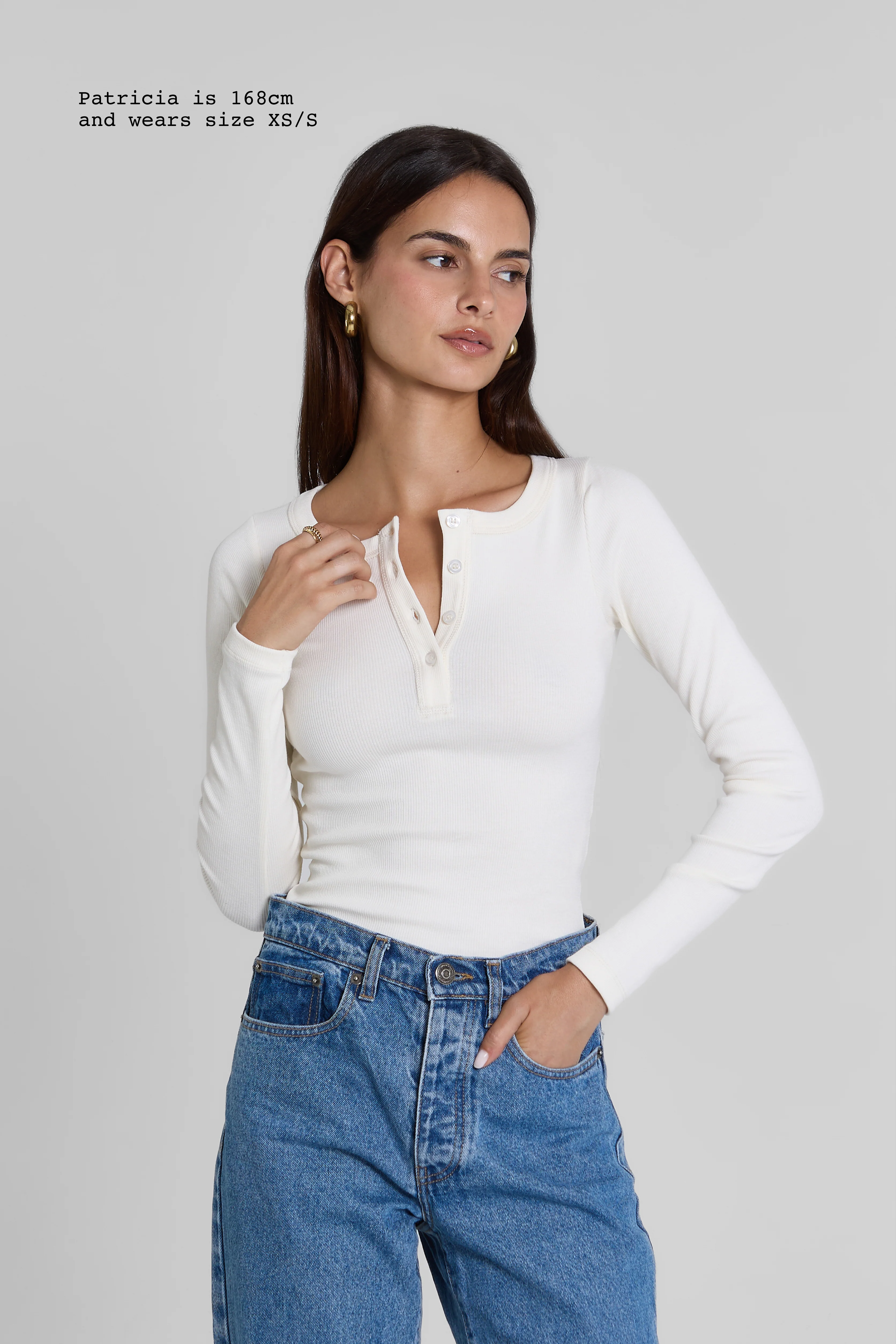 RIBBED BUTTONED LONG SLEEVE TOP - Image 4
