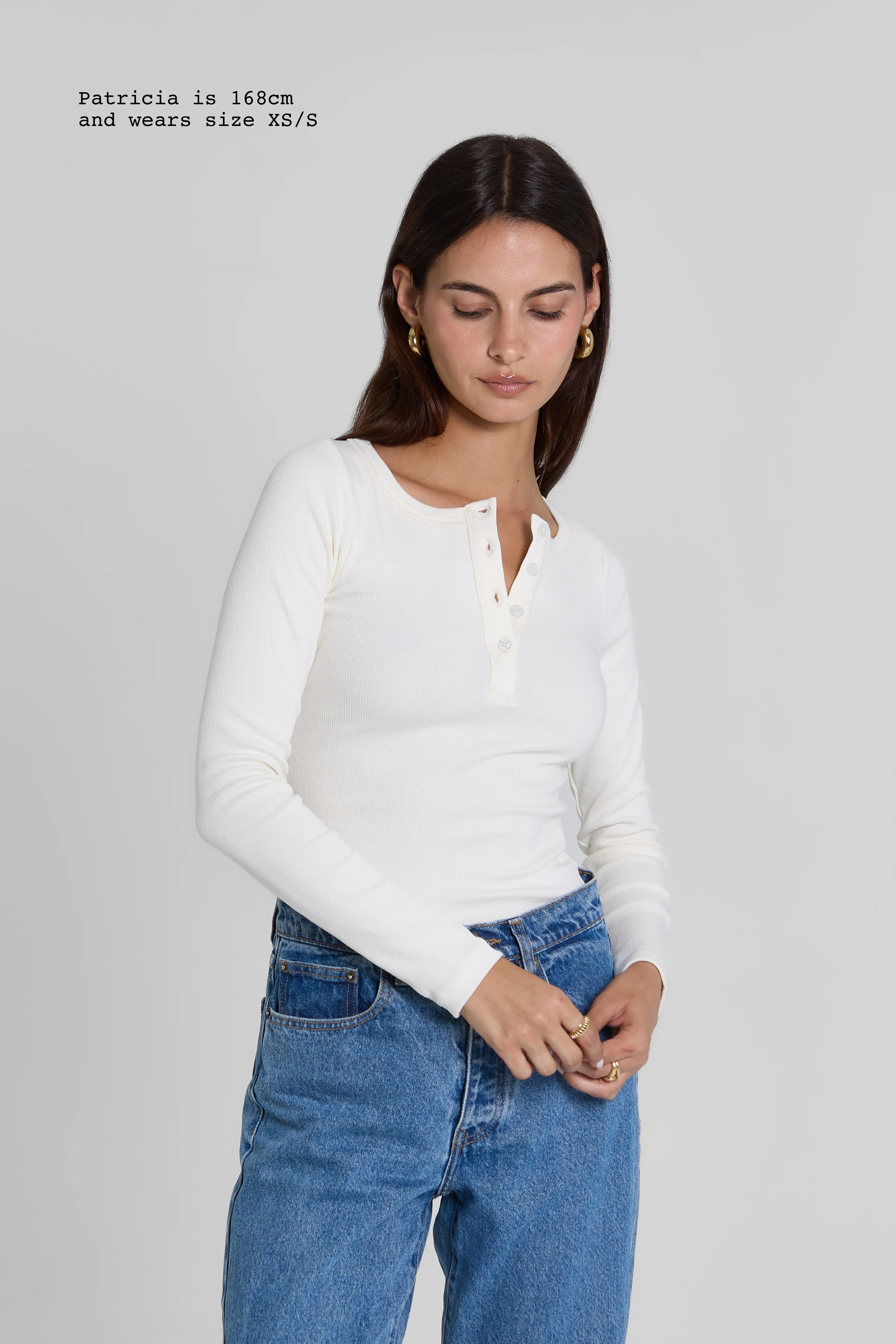 RIBBED BUTTONED LONG SLEEVE TOP - Image 5