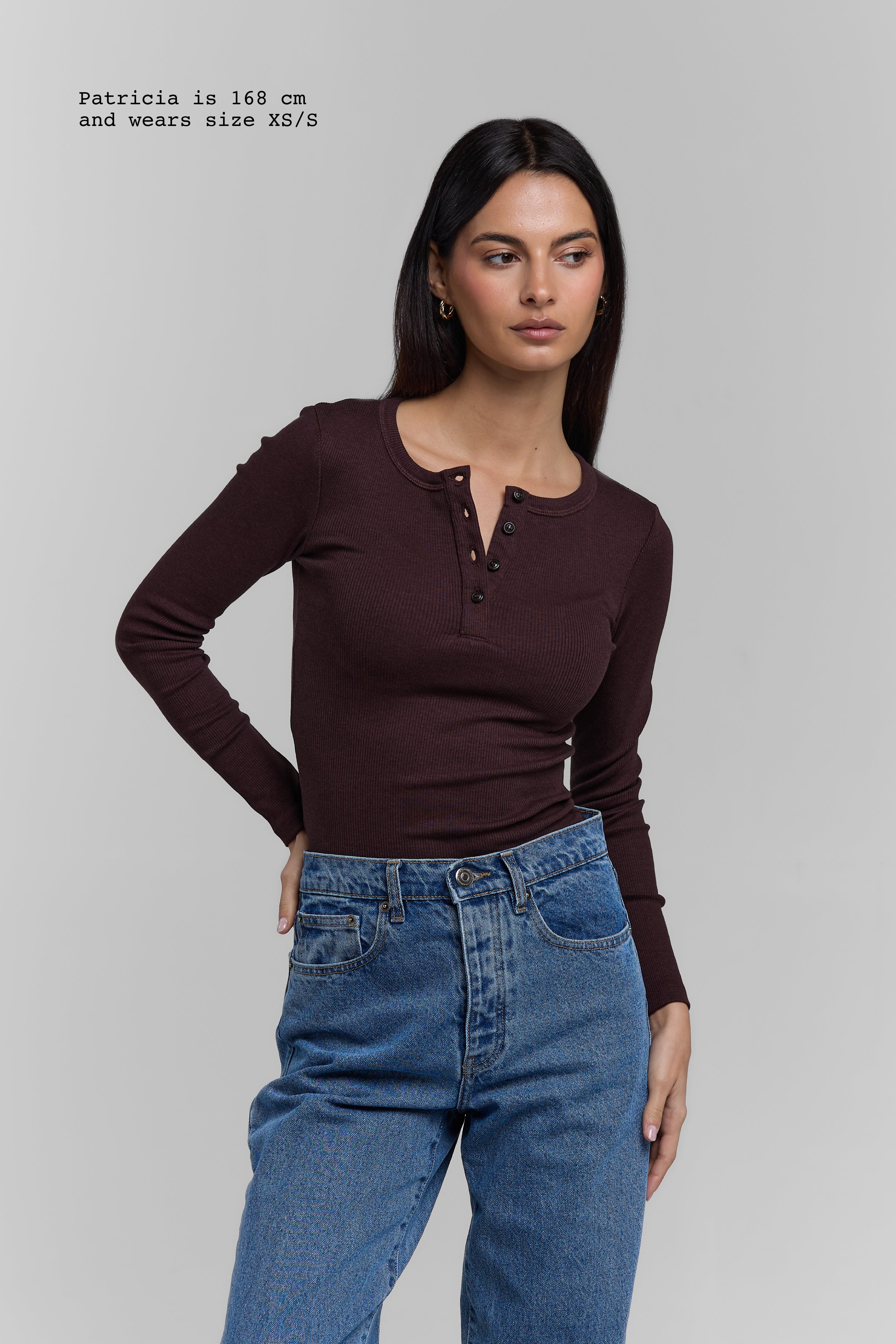 RIBBED BUTTONED LONG SLEEVE TOP - Image 9