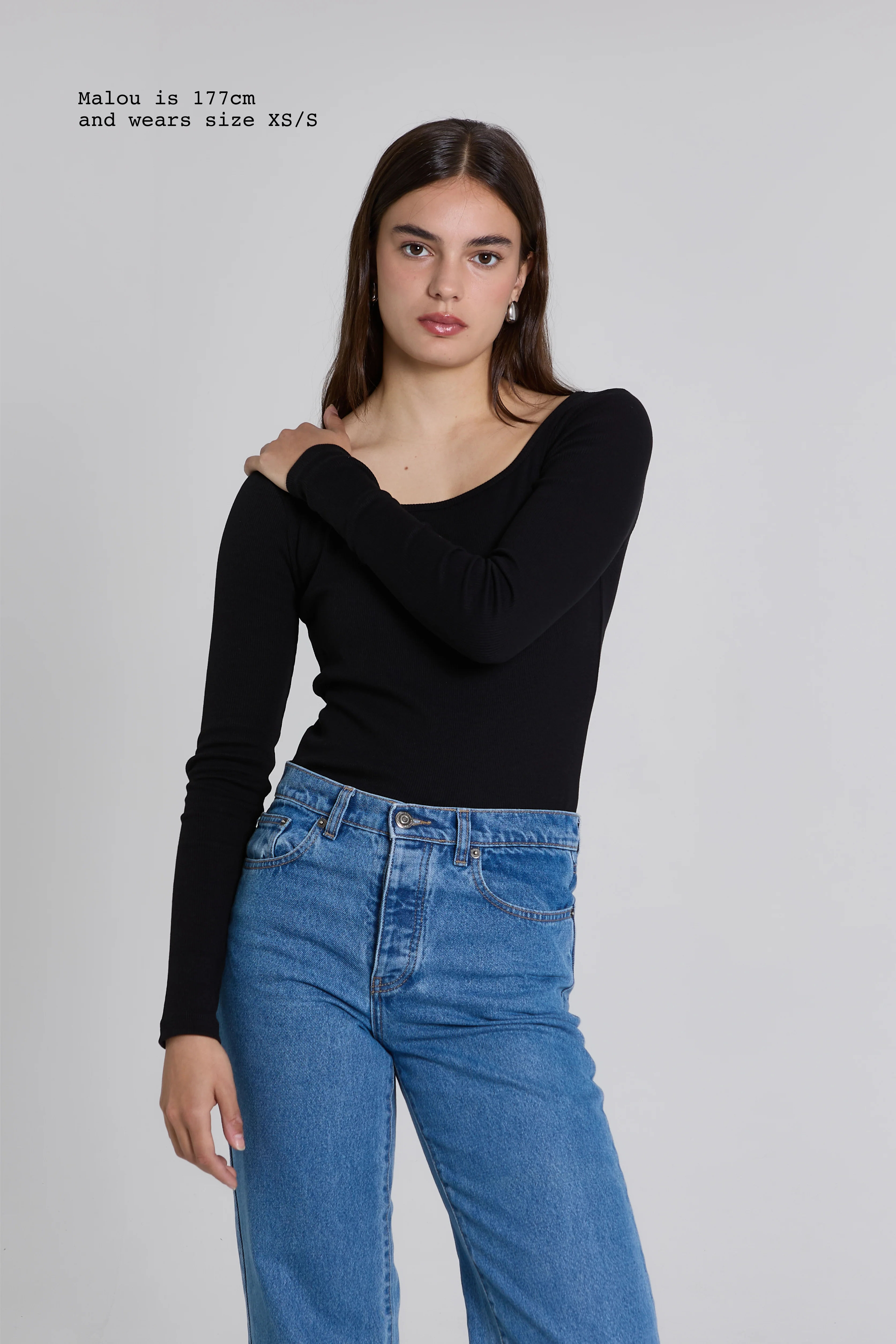 RIBBED LONG SLEEVE SQUARED TOP - Image 10