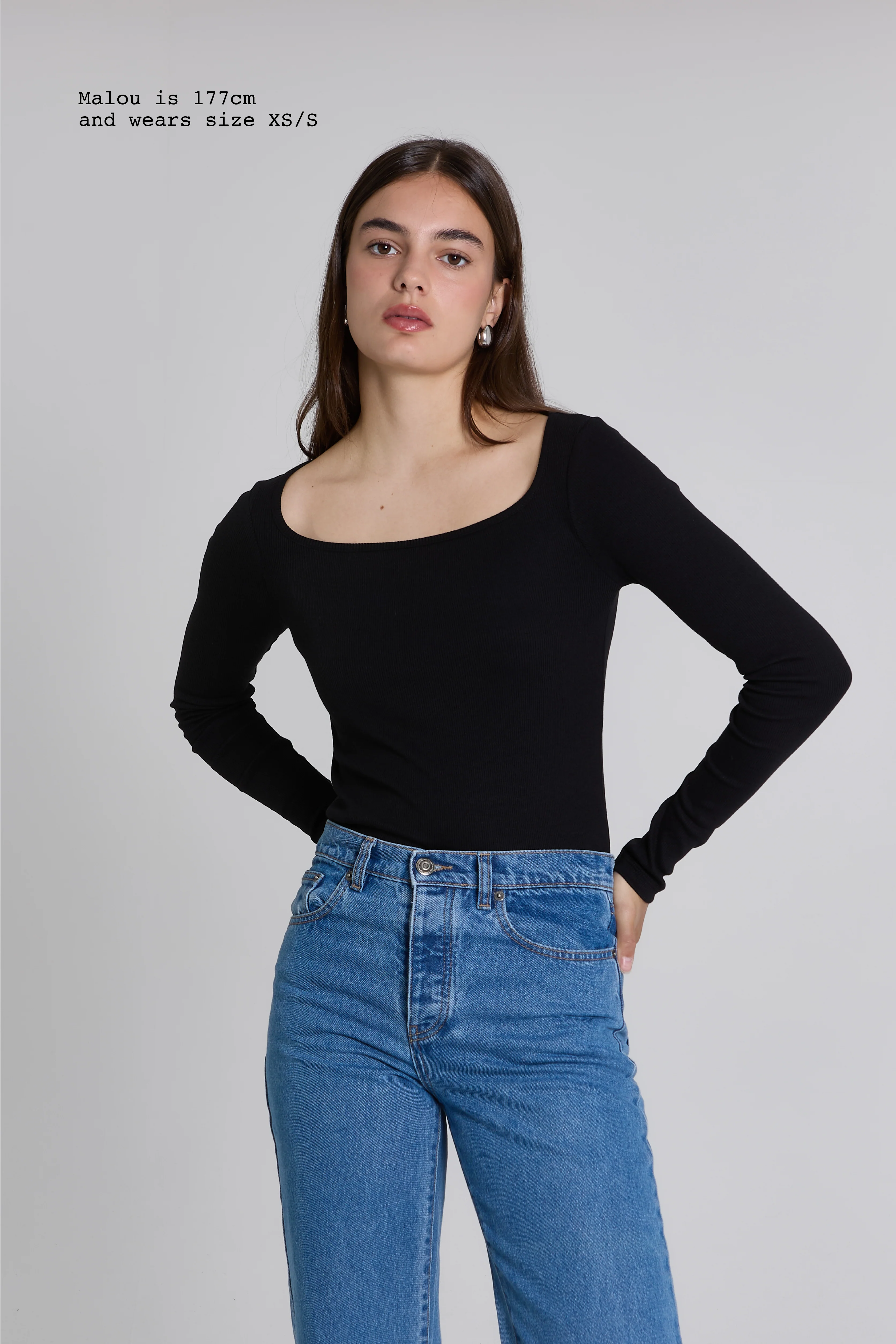 RIBBED LONG SLEEVE SQUARED TOP - Image 11