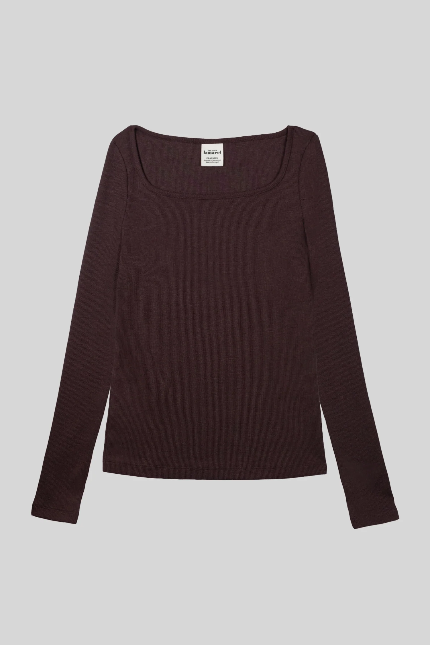 RIBBED LONG SLEEVE SQUARED TOP - Image 12