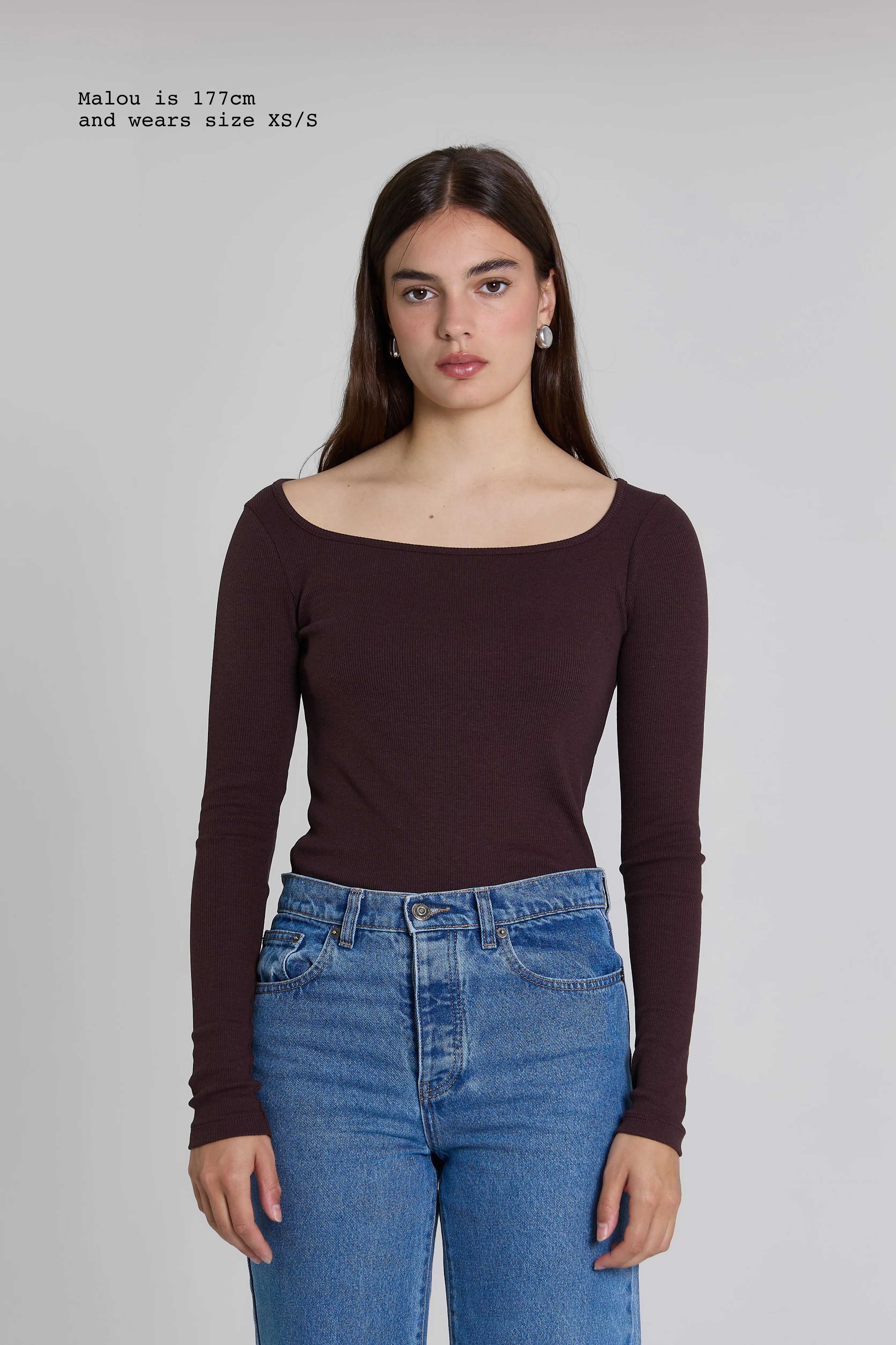 RIBBED LONG SLEEVE SQUARED TOP - Image 13
