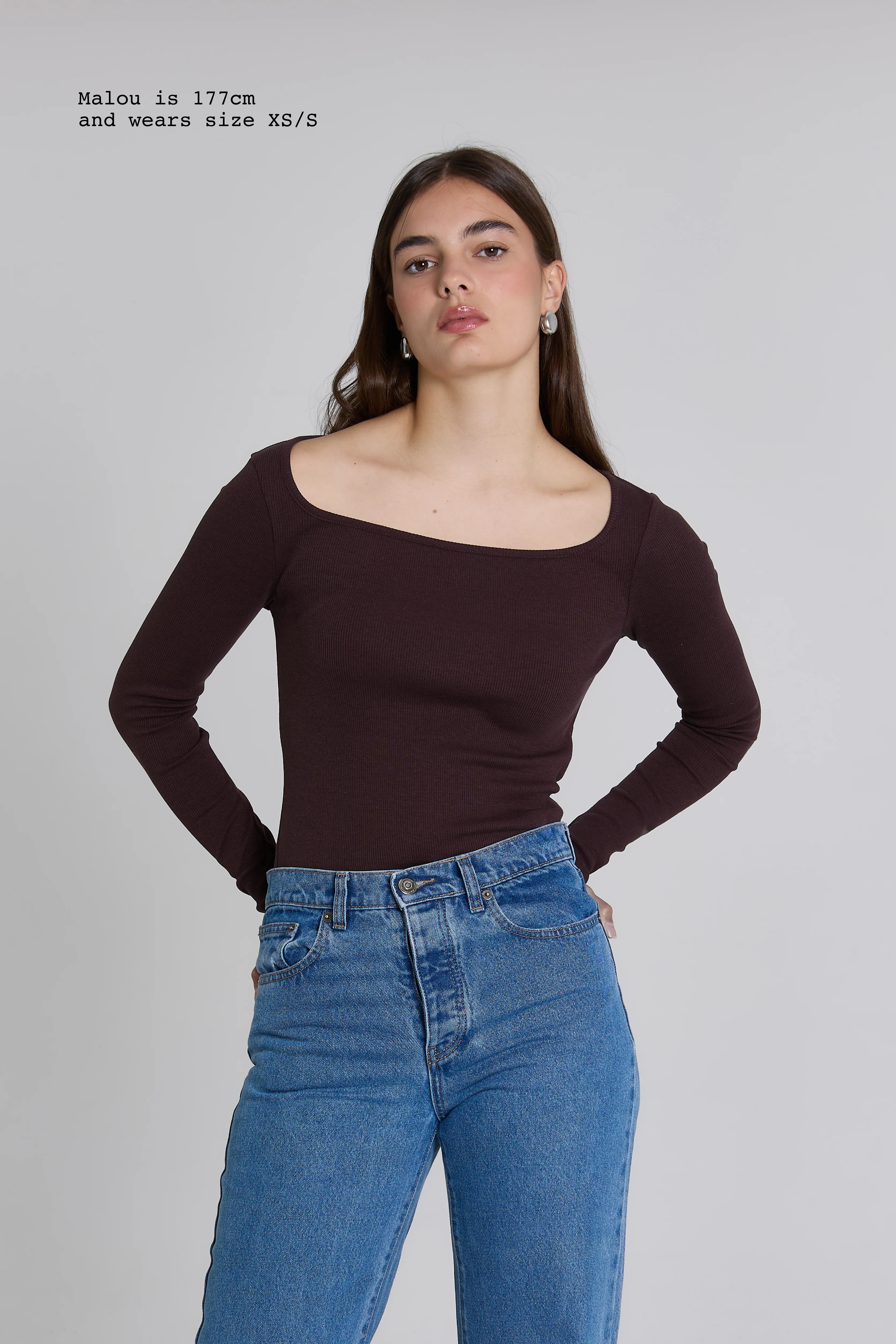 RIBBED LONG SLEEVE SQUARED TOP - Image 15