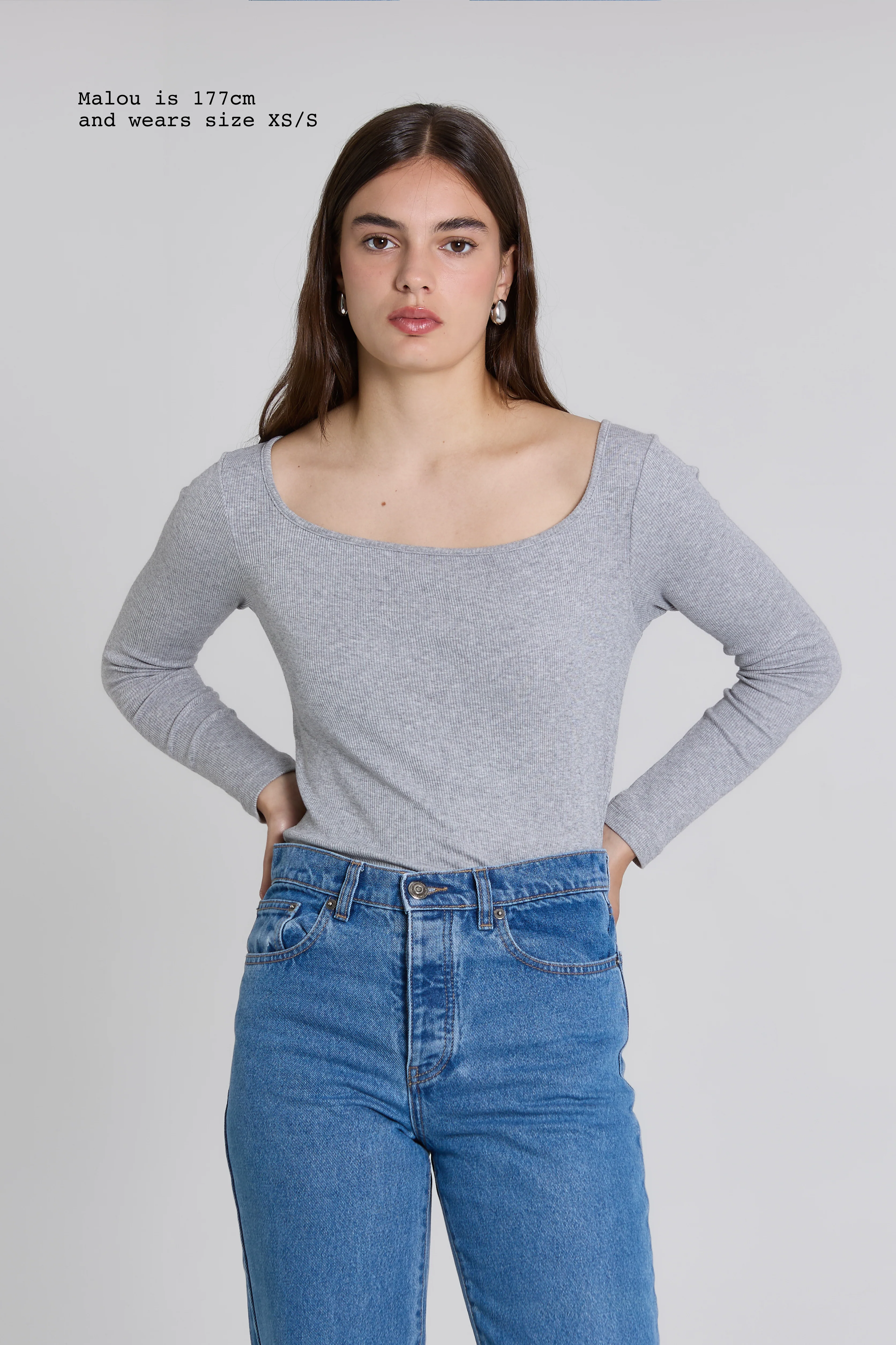 RIBBED LONG SLEEVE SQUARED TOP - Image 17