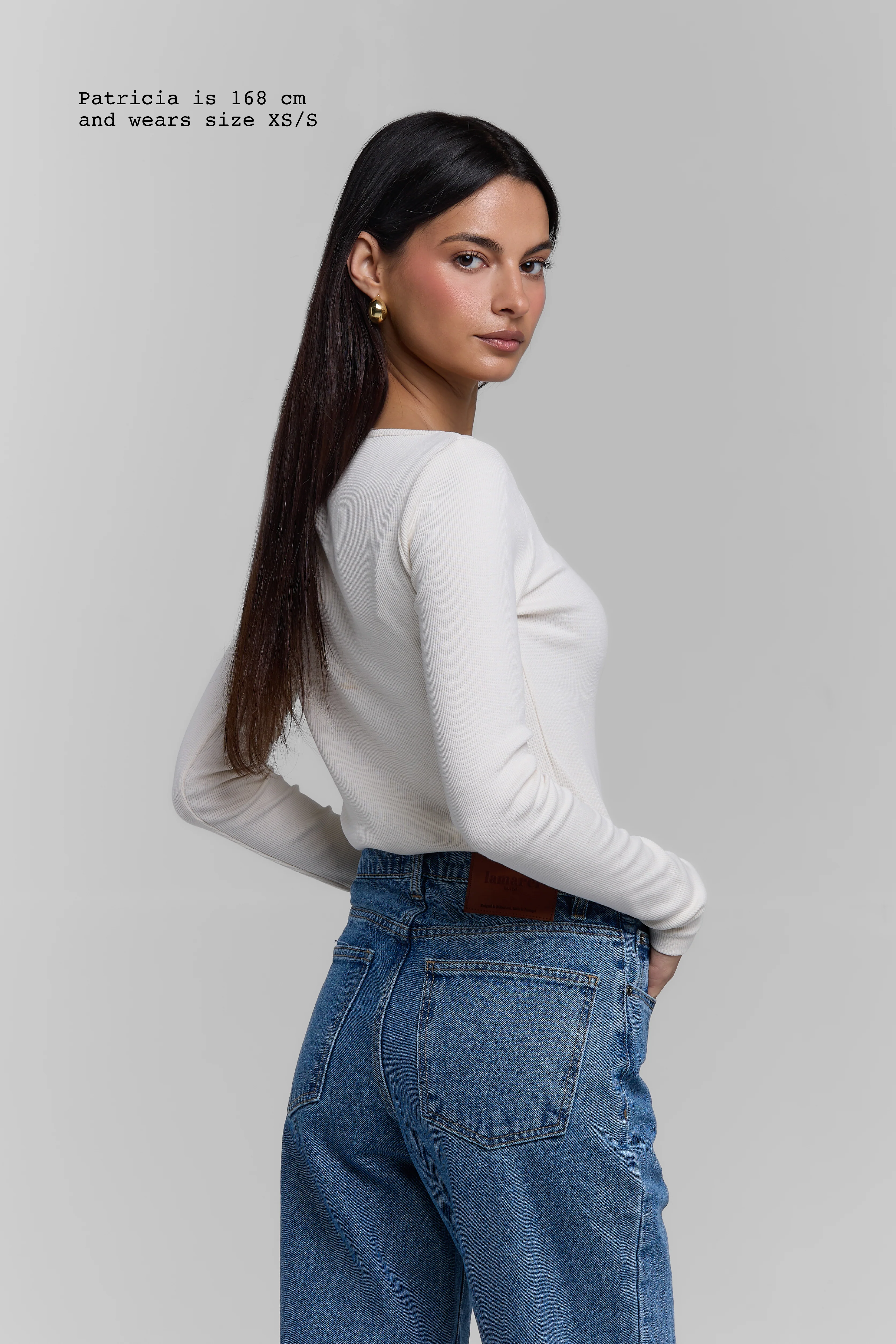 RIBBED LONG SLEEVE SQUARED TOP - Image 4