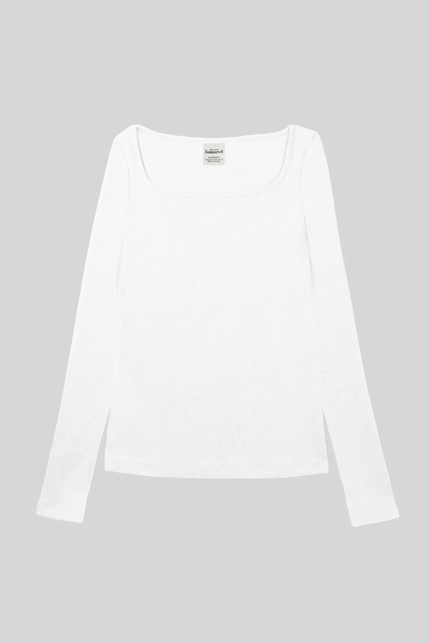 RIBBED LONG SLEEVE SQUARED TOP - Image 5