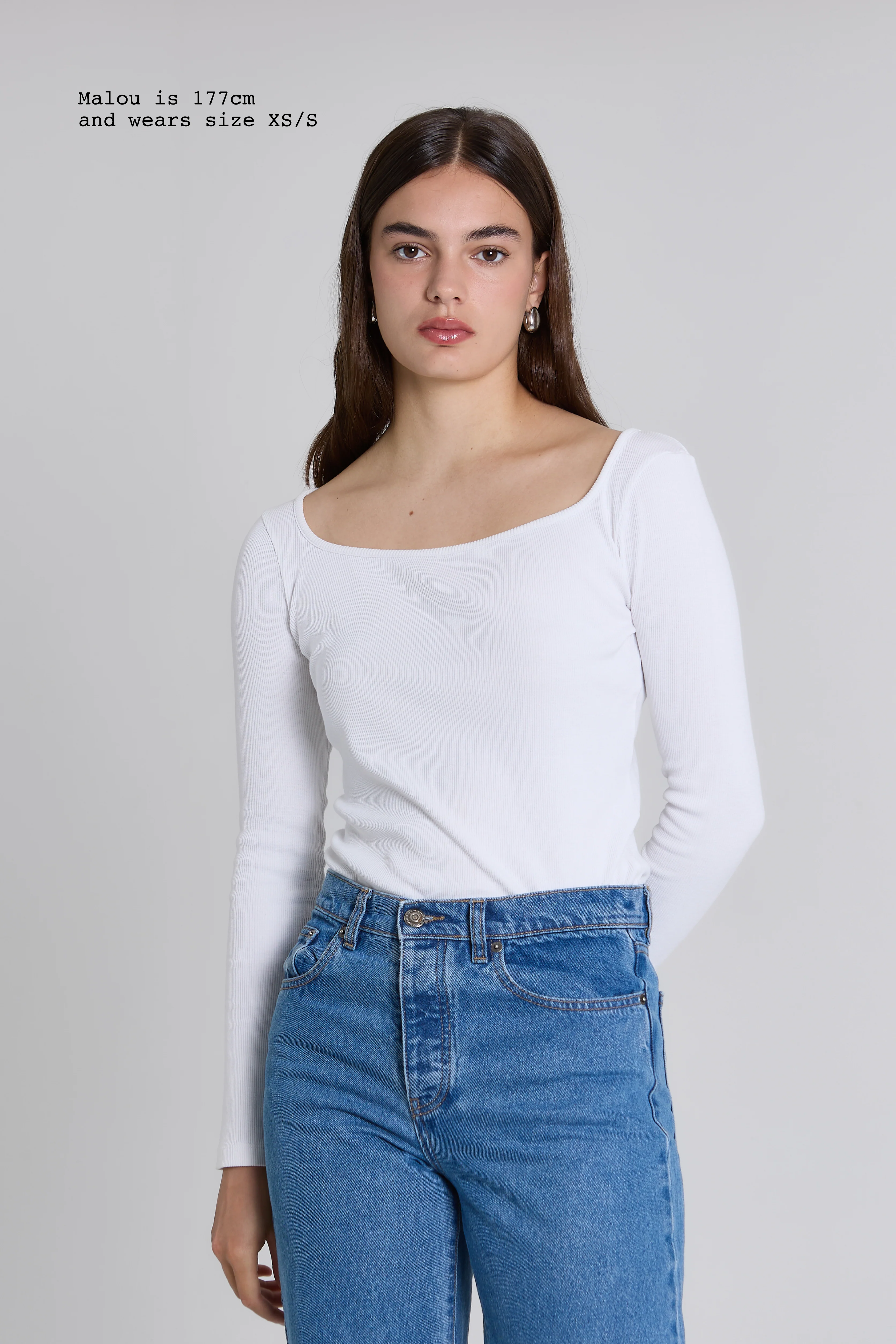 RIBBED LONG SLEEVE SQUARED TOP - Image 6