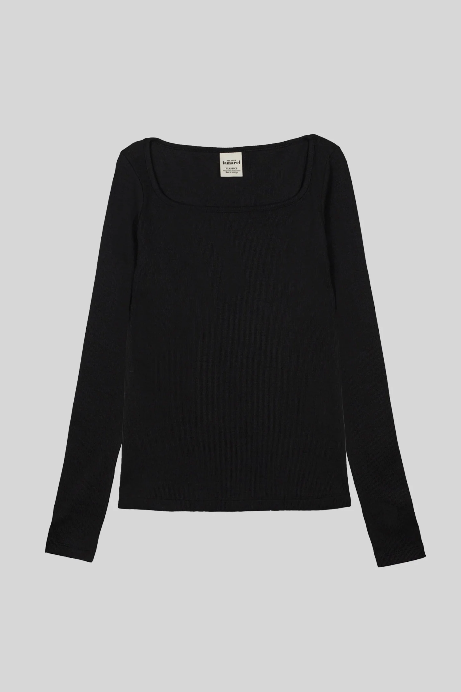 RIBBED LONG SLEEVE SQUARED TOP - Image 8