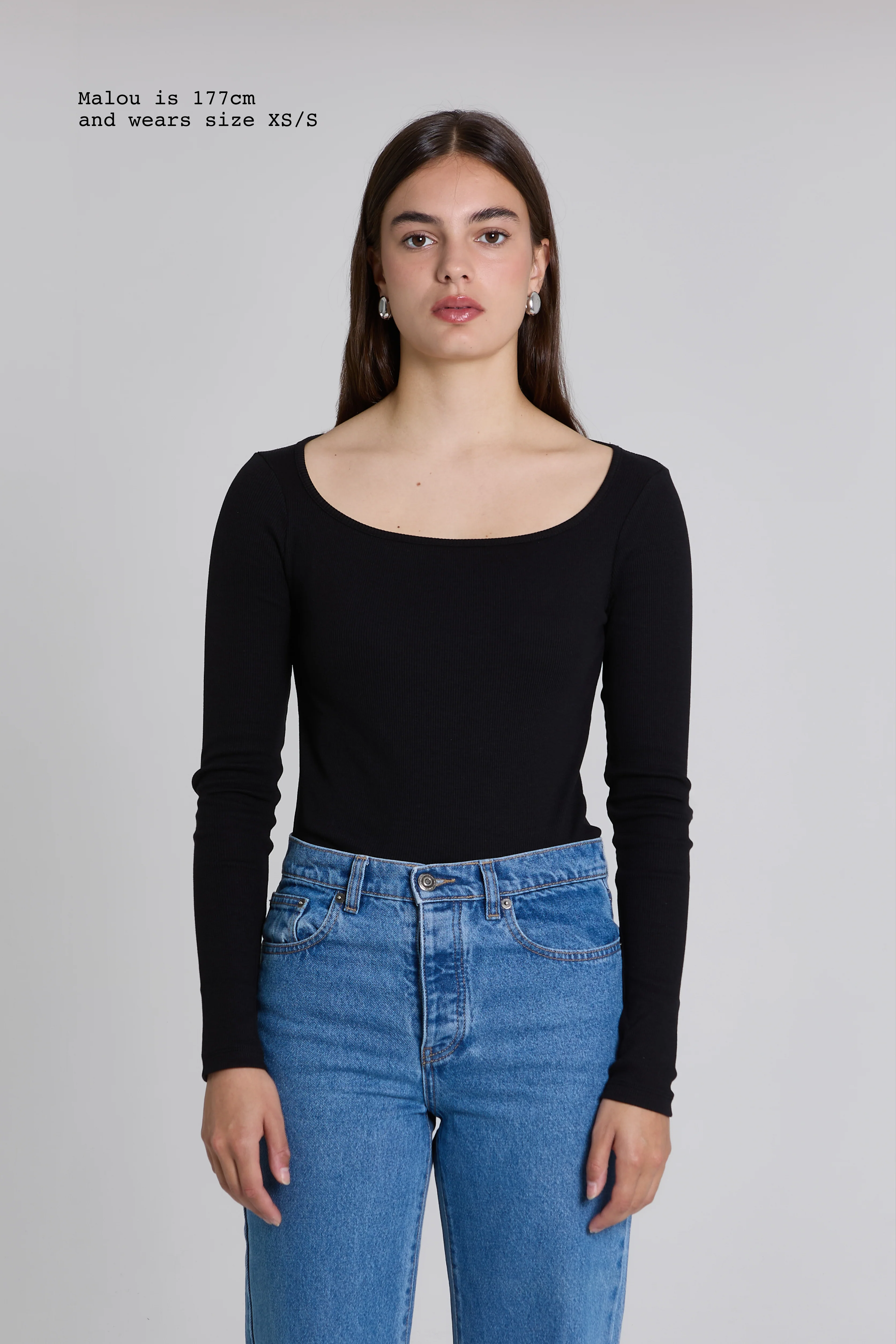 RIBBED LONG SLEEVE SQUARED TOP - Image 9