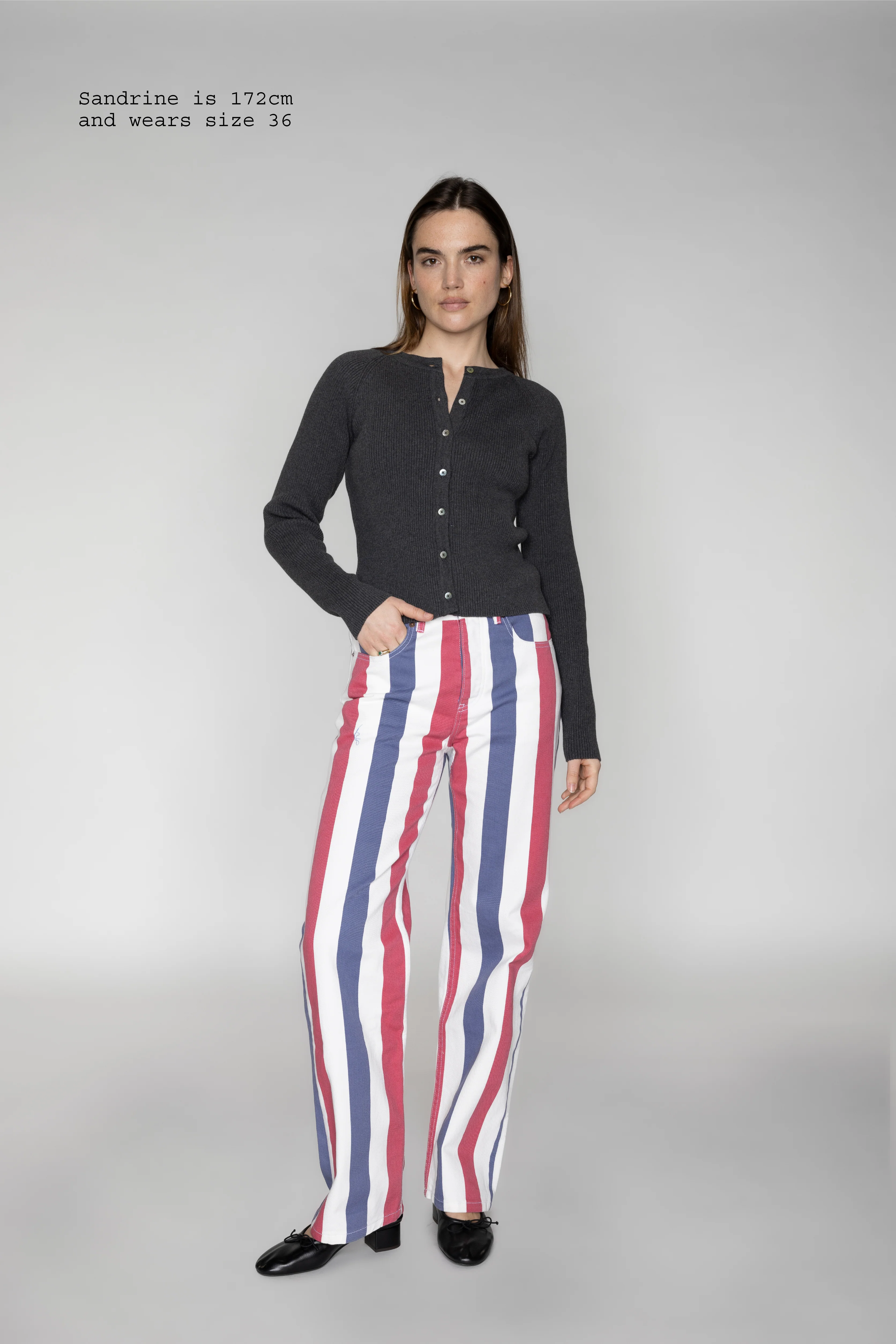 STRIPED STRAIGHT JEANS - Image 4